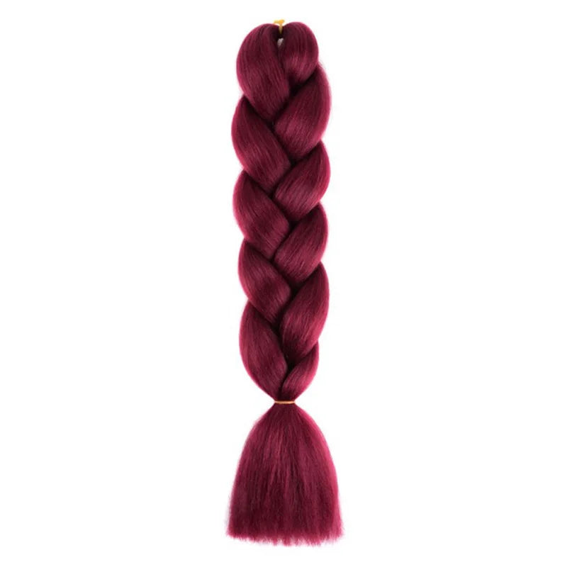 24 Inch Synthetic Jumbo Braiding Hair – Yaki Straight Box Braid Extensions for Dreadlocks & Twists