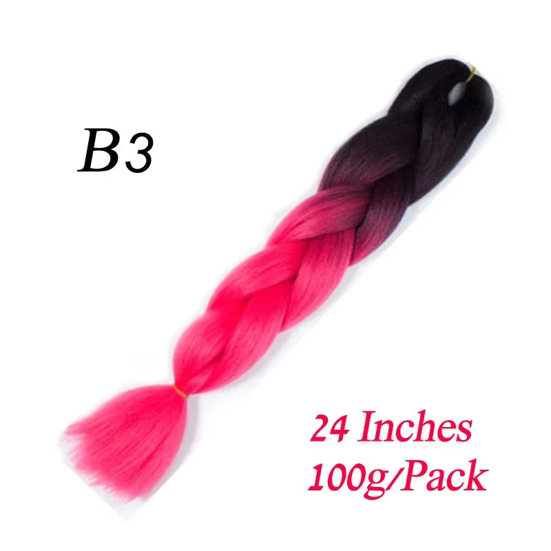 24 Inch Jumbo Braiding Hair – Synthetic Kanekalon Afro Ombre Extensions for Children’s Braids