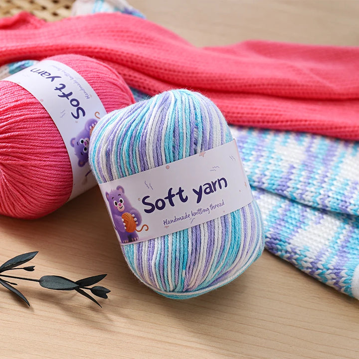 300g Soft Thin Yarn Balls – Lightweight Hand-Knitting Yarn for Sweaters, Hats, Scarves & DIY Crafts (6pcs Pack)