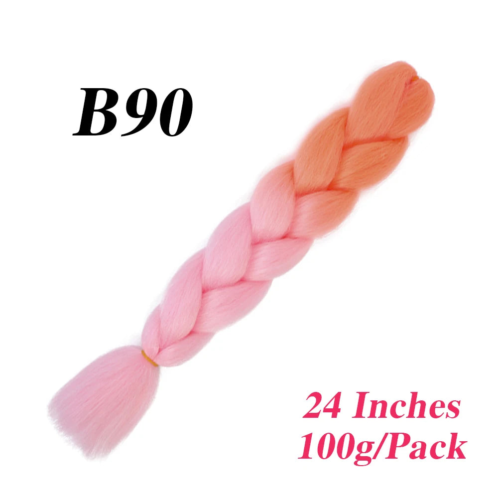 24 Inch Jumbo Braiding Hair – Afro Ombre Synthetic Extensions for Children’s Braids (100g) 33