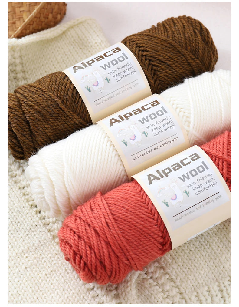 450g Alpaca Wool Yarn Set (6 Pieces) – Thick Knitting Yarn for Sweaters, Shawls, Hats & Winter Crafts
