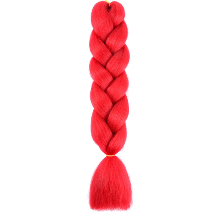 24 Inch Jumbo Box Braids Extensions – Synthetic Braiding Hair for Children (Pink, Purple, Yellow, Gray)