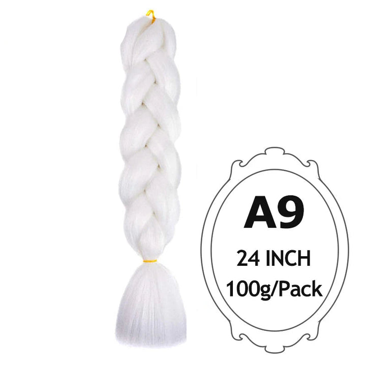 24 Inch Ombre Jumbo Braiding Hair – 5 Packs Yaki Texture Synthetic Extensions for Box Braids