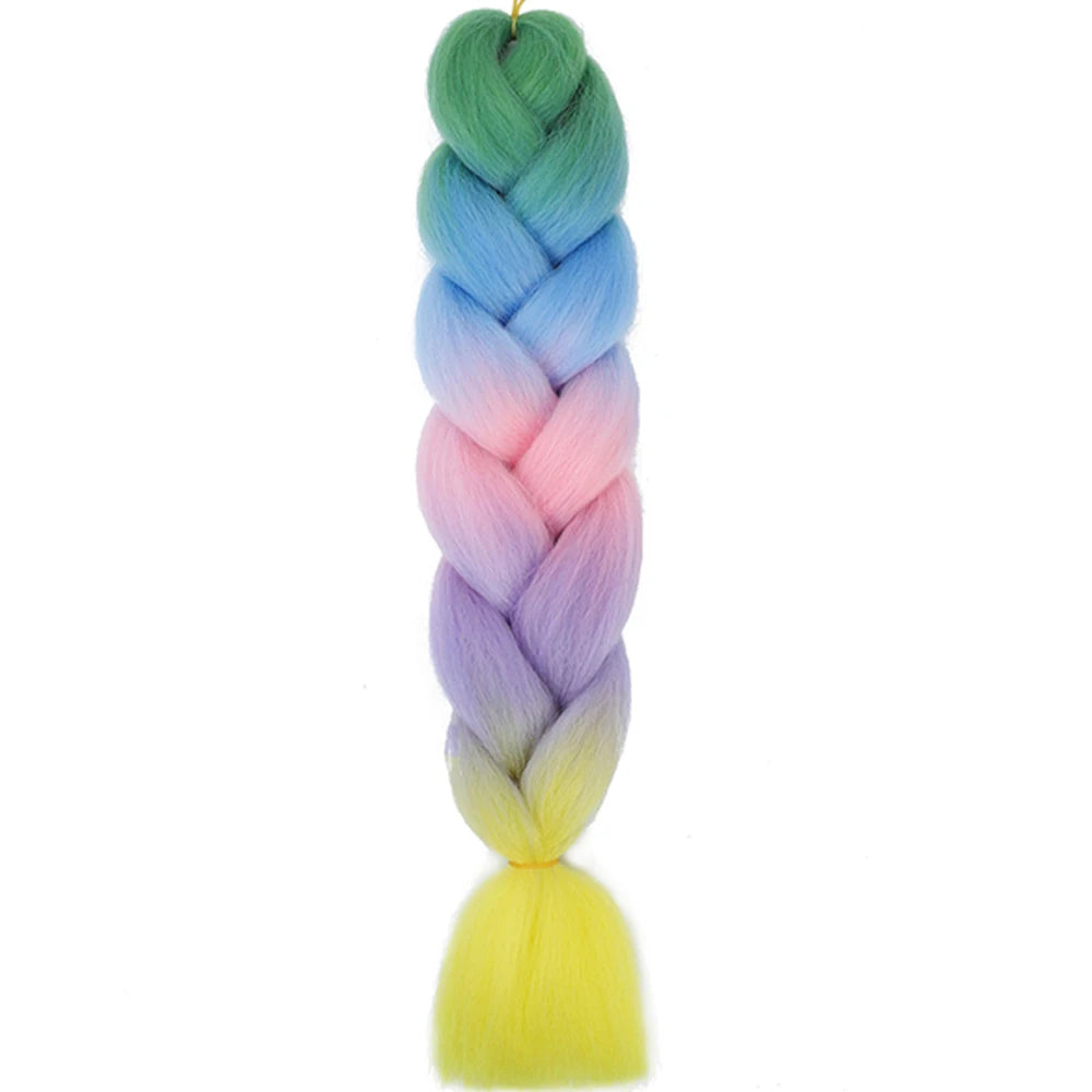 24 Inch Jumbo Braids Extensions – Synthetic Afro Ombre Kanekalon Braiding Hair for Children 22