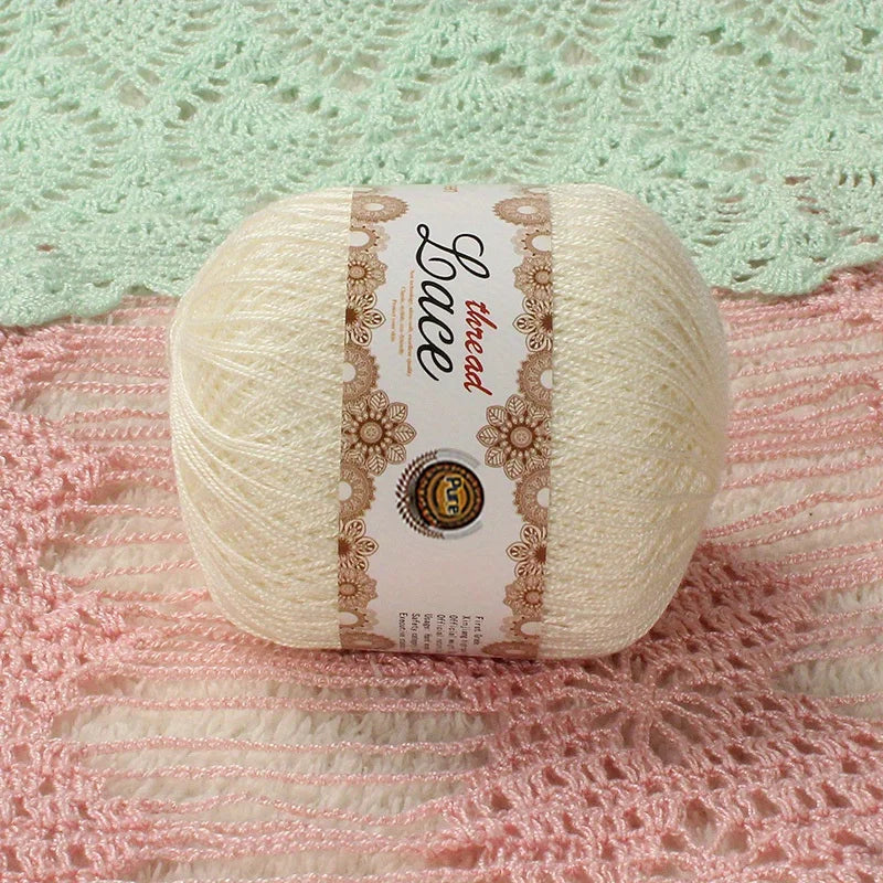 200g No. 8 Pearl Lace Yarn (4 Skeins) – Fine Crochet & Knitting Yarn for Shawls, Summer Sweaters, Scarves & Hats