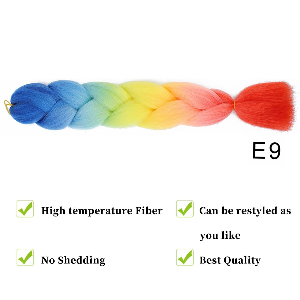 New Colors Synthetic Glowing Ombre Jumbo Twist Braiding Hair – Kanekalon Hair Extensions for Women