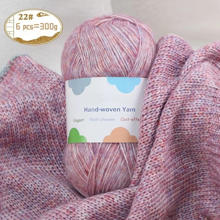 300g Colorful Bamboo Fiber Mohair Yarn Set (6 Pieces) – Soft Knitting Yarn for Sweaters, Scarves, Hats & Shawls