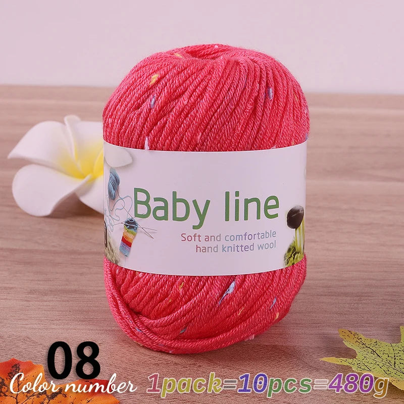 480g Star Dot Multicolor Yarn – Medium-Thick Knitting Yarn for Sweaters, Scarves & Hats (10 Pieces/Pack)