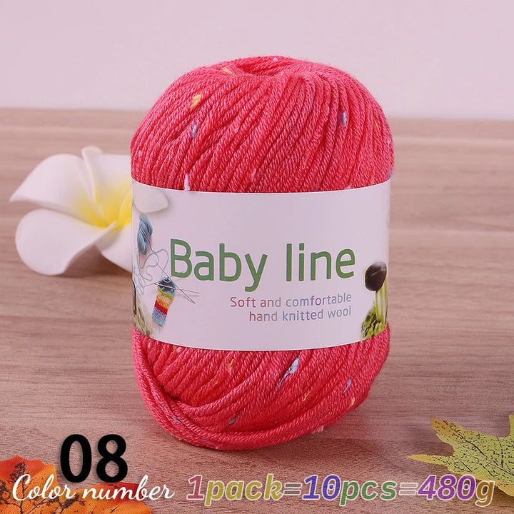 480g Star Dot Multicolor Yarn – Medium-Thick Knitting Yarn for Sweaters, Scarves & Hats (10 Pieces/Pack)