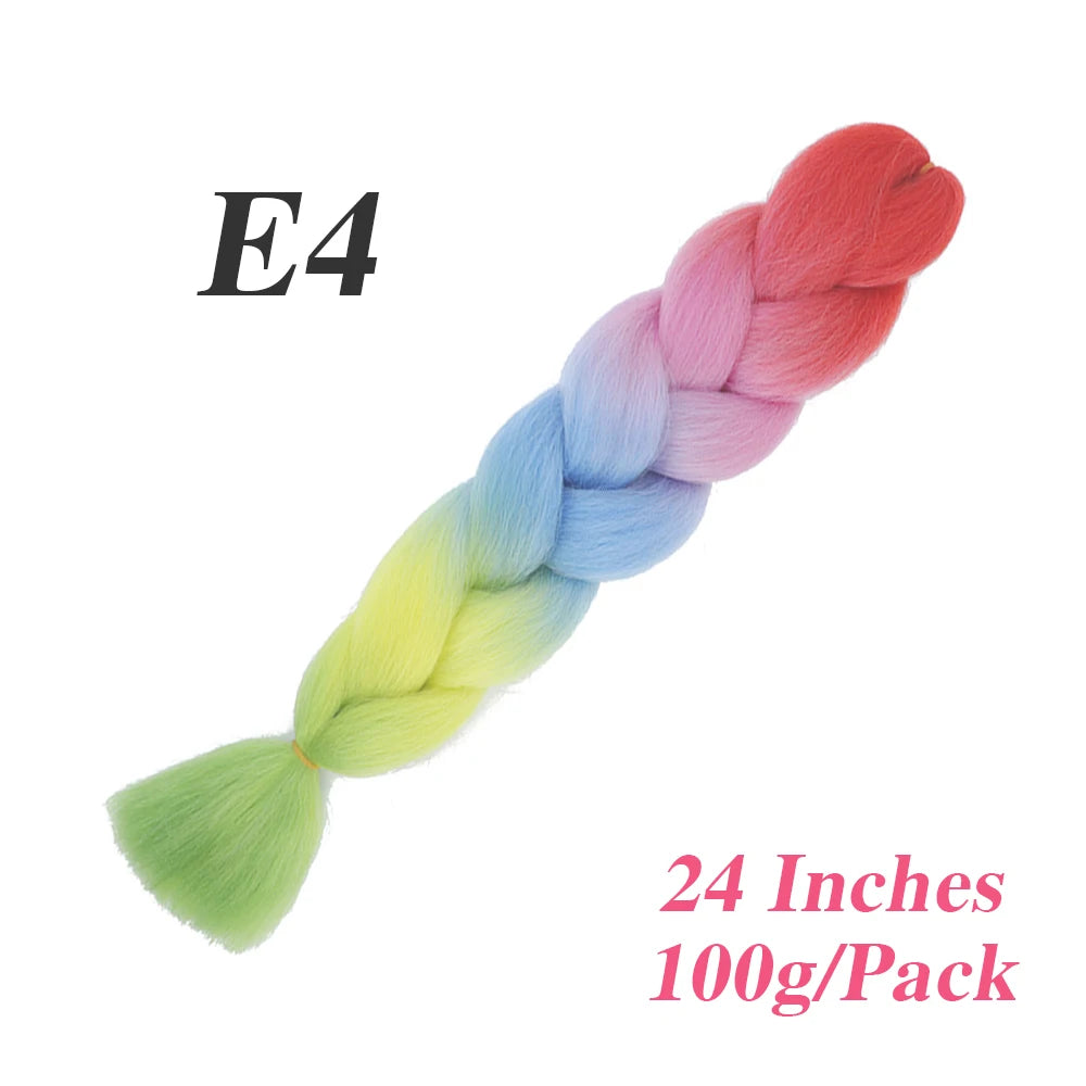 24 Inch Jumbo Braiding Hair – Afro Ombre Synthetic Extensions for Children’s Braids (100g) 33