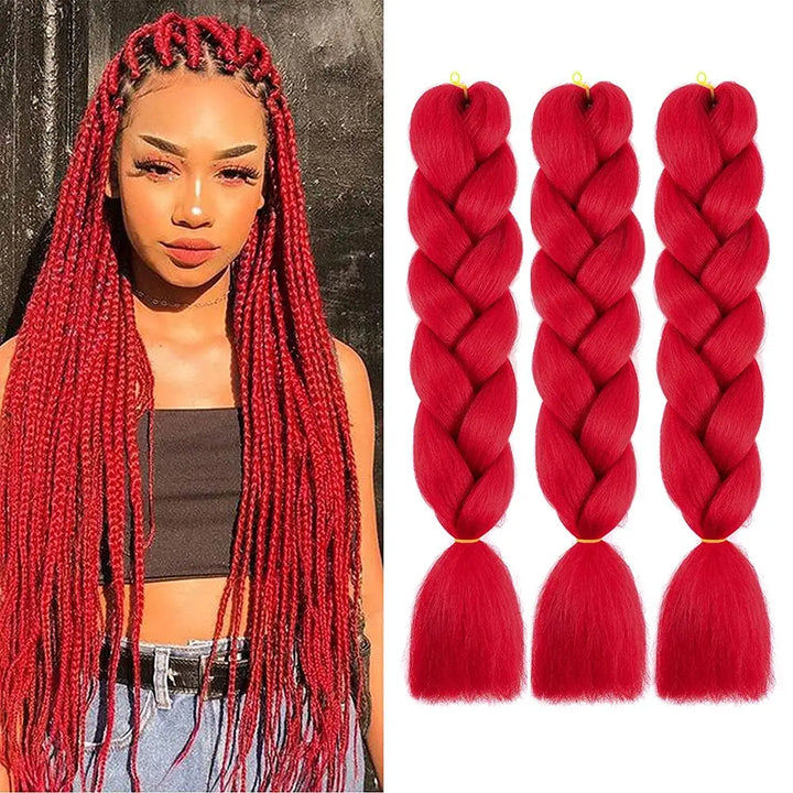 Synthetic African Ombre Braiding Hair – 3PCS Pre-Stretched High Temperature Fiber
