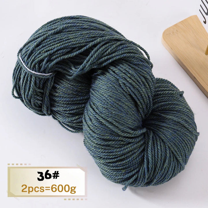 600g Thick Alpaca Wool Yarn Set (2 Pieces) – Premium Knitting Yarn for Sweaters, Scarves, Hats & DIY Crafts