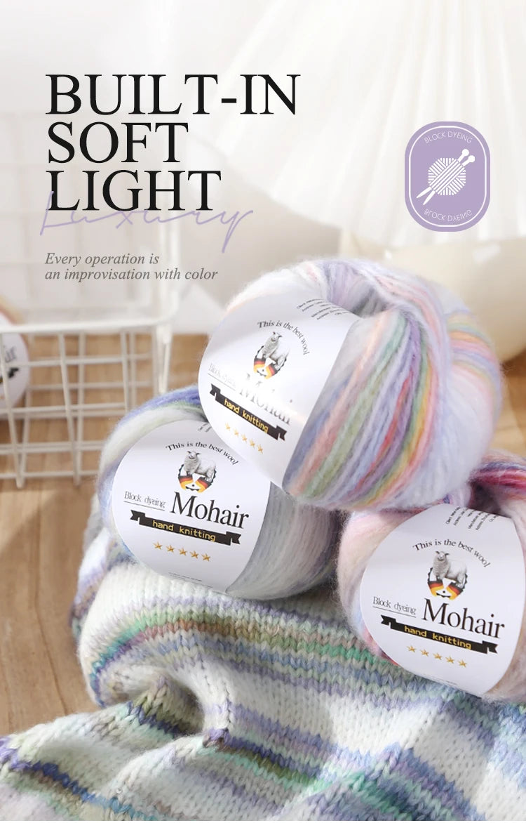 Gradient Zebra Pattern Yarn Balls (6 Pack / 300g) – Colorful Knitting Yarn for Sweaters, Shawls, Scarves & DIY Crafts