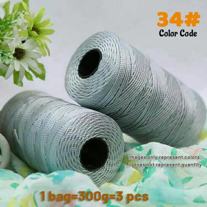 300g Summer Crochet Yarn – Handmade DIY Yarn for Hats, Bags & Home Accessories (3 Pieces/Pack)