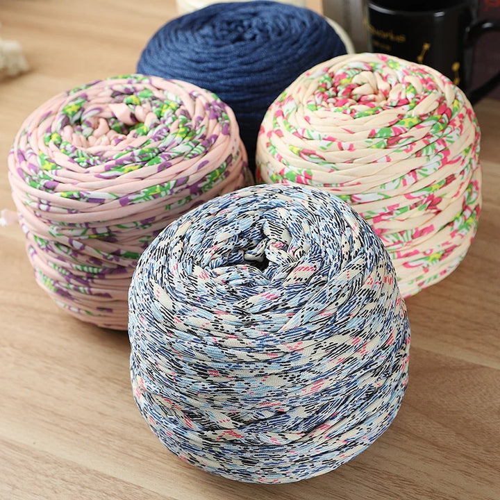 600g Large Polyester Fabric Yarn Set (2 Pieces) – Colorful Elastic Yarn for Bags, Slippers & DIY Crafts