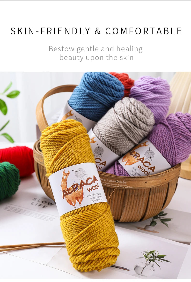 500g Thick Alpaca Wool Yarn Set (5 Skeins) – Soft Warm Knitting Yarn for Sweaters, Scarves, Hats & Winter Crafts