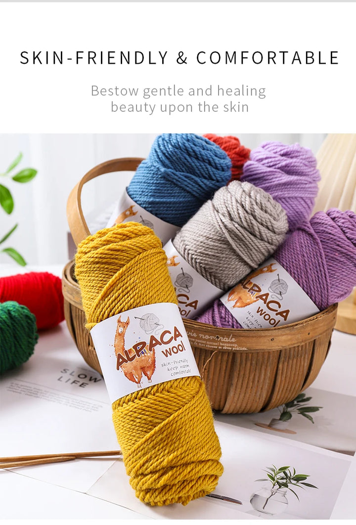 500g Thick Alpaca Wool Yarn Set (5 Skeins) – Soft Warm Knitting Yarn for Sweaters, Scarves, Hats & Winter Crafts