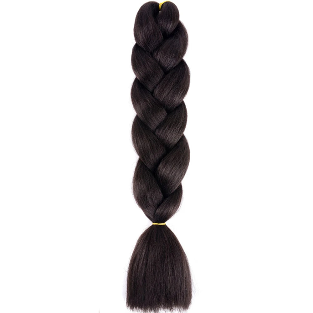 24 Inch Jumbo Box Braids Extensions – Synthetic Braiding Hair for Children (Pink, Purple, Yellow, Gray)
