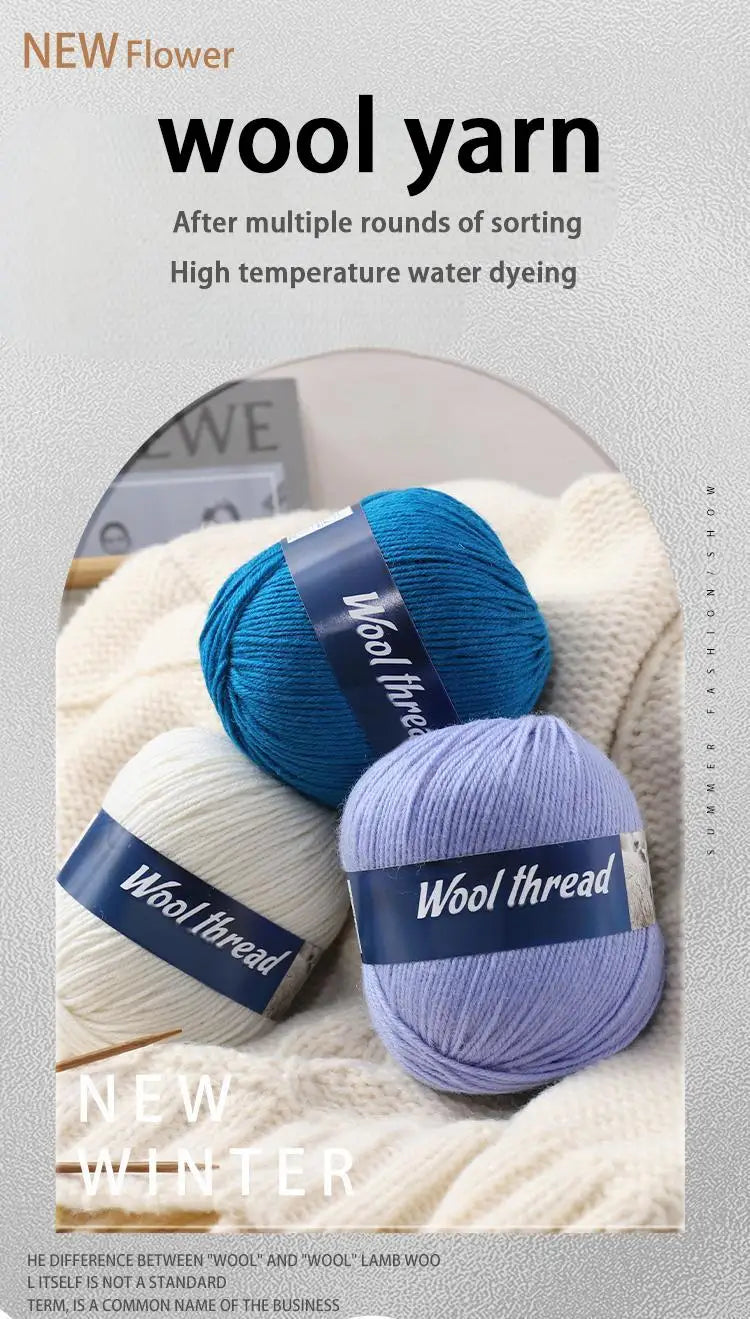 500g Fine Wool & Sheep Cashmere Yarn – Soft Warm Knitting Yarn (6 Pieces/Pack)