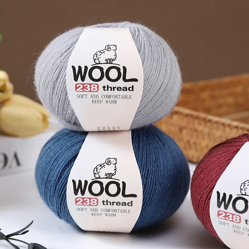 300g 100% Fine Wool Yarn Set – Soft Knitting Yarn for Sweaters, Scarves, Hats & DIY Crafts (6pcs Pack)