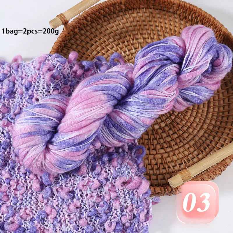 Fancy Twisted Cashmere Yarn – Irregular Imitation Bean Yarn for Hand-Knitting Sweaters, Cardigans, Shawls & DIY Crafts