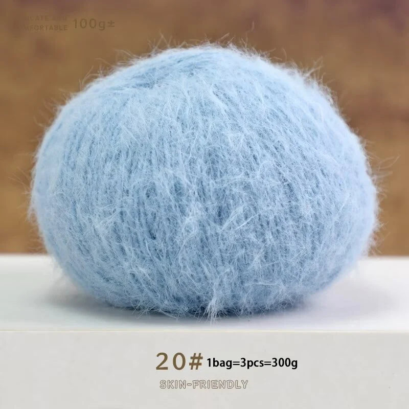Long-Haired Solid Color Snowflake Yarn – Soft, Skin-Friendly Yarn for Sweaters, Scarves & DIY Crafts (3pcs, 300g)