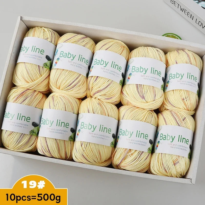 500g Soft Medium-Thick Knitting Yarn Set (10 Pieces) – Cozy Yarn for Sweaters, Hats, Scarves & Crochet Projects