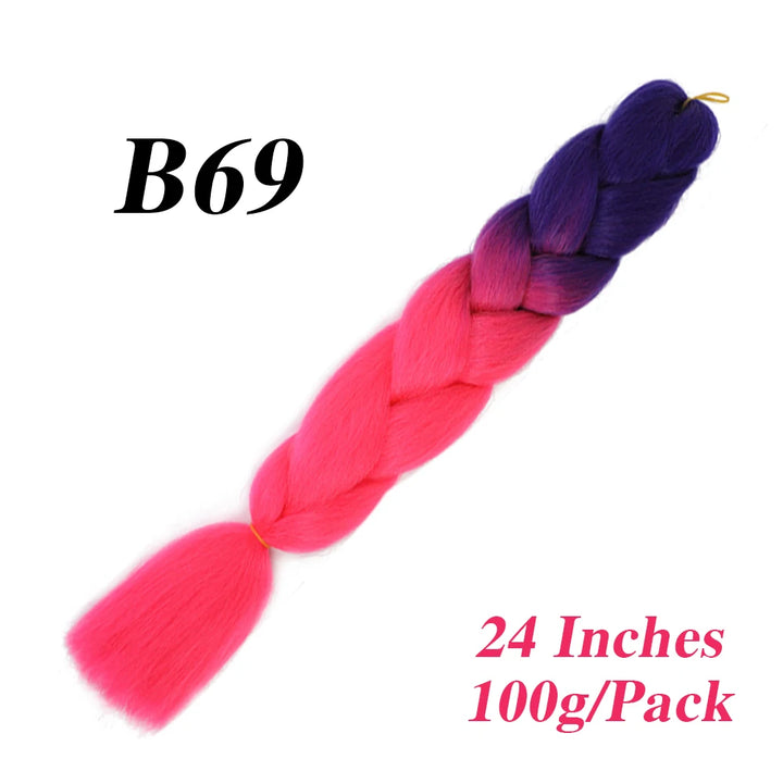 24 Inch Jumbo Braiding Hair – Afro Ombre Synthetic Extensions for Children’s Braids (100g) 33