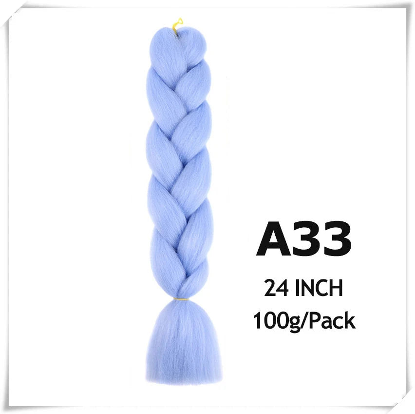 Pre-Stretched Jumbo Braiding Hair – 24 Inch Ombre Purple Synthetic Crochet Extensions for Women