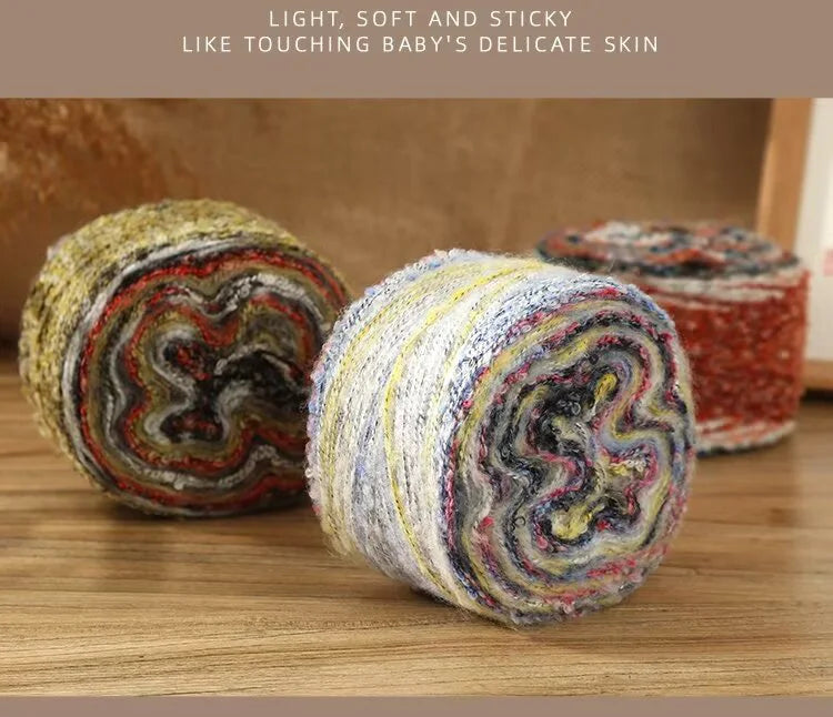 200g Oil Painting Gradient Mohair Wool Yarn (2 Pieces) – Colorful Rainbow Yarn for Sweaters, Coats, Hats & Scarves