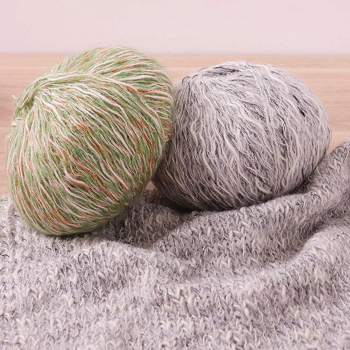 300g Bamboo Fiber Yarn – Fancy Thick & Thin Hand Knitting Yarn for Sweaters, Shawls, Hats & DIY Crafts (6pcs Pack)