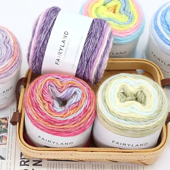 1pc 100g Gradient Rainbow Yarn – Soft Knitting & Crochet Yarn for Sweaters, Scarves, Hats & Shawls