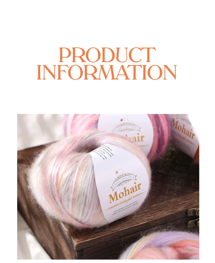 300g Rainbow Gradient Yarn Balls – Colorful Knitting Yarn for Tops, Scarves & DIY Crafts (6 Pieces/Pack)