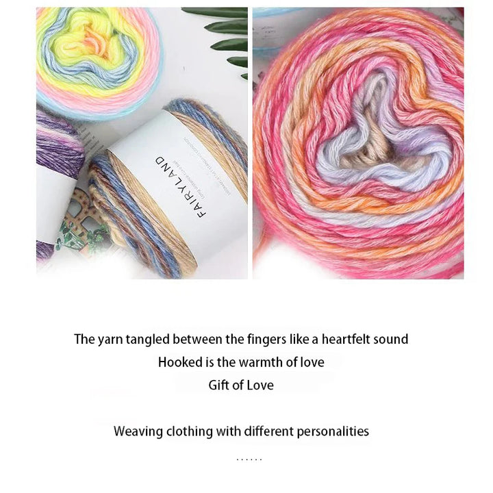 1pc 100g Gradient Rainbow Yarn – Soft Knitting & Crochet Yarn for Sweaters, Scarves, Hats & Shawls