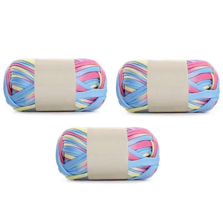 3PC 300g Thick Fabric Yarn – Soft Colored DIY Yarn for Carpets, Bags, Toys & Slippers