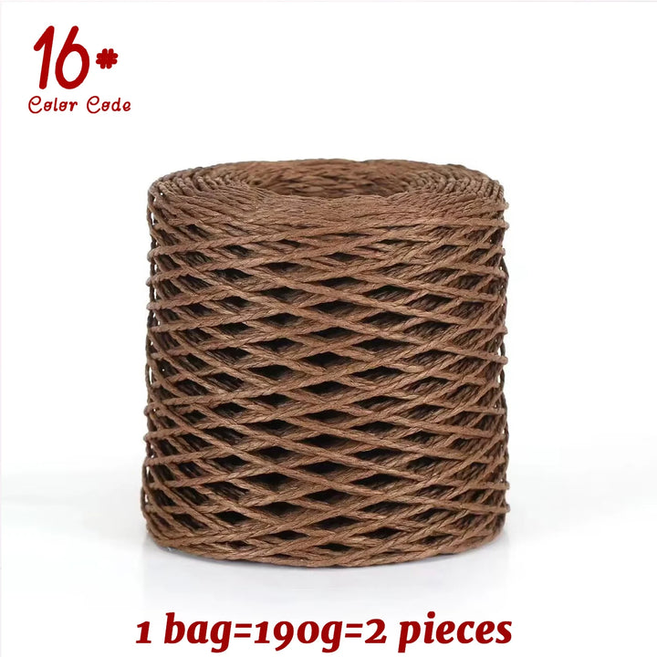 190g Bamboo Raffia Yarn (2 Skeins) – Straw Paper Crochet Yarn for Summer Hats, Bags & DIY Crafts