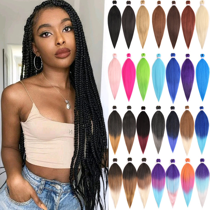 26 Inch Pre-Stretched Braiding Hair – Xpression-Style Smooth Yaki Straight Synthetic Extensions