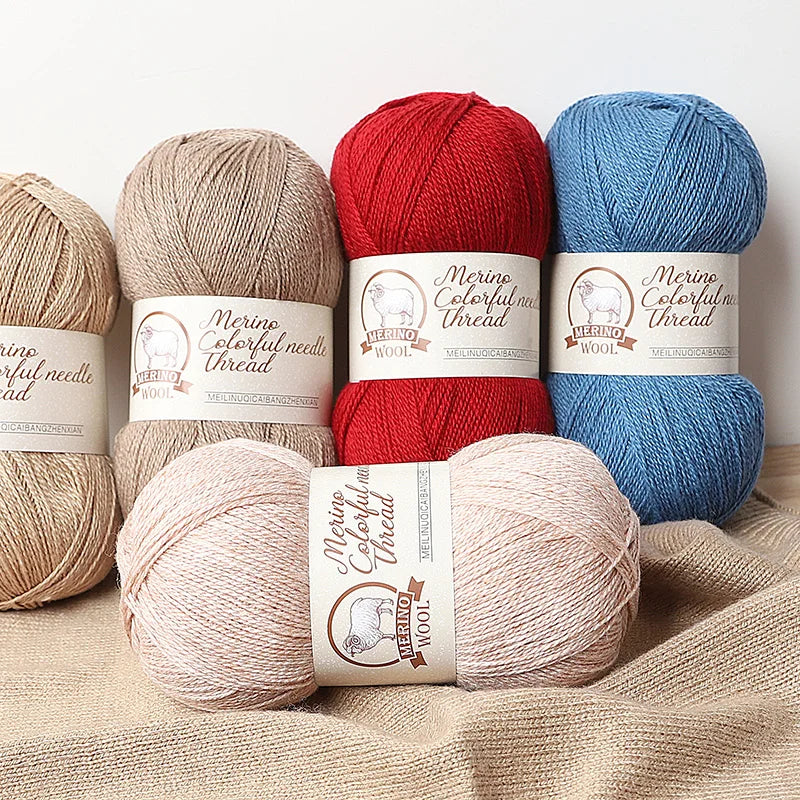 Solid Color Medium-Thick Cashmere Blend Yarn – Soft Luxury Yarn for Sweaters, Scarves & Handmade Crafts