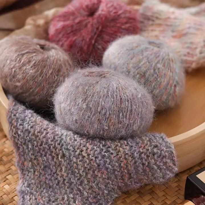 250g Colorful Mohair Alpaca Yarn Set (10 Pieces) – Soft Medium-Thick Yarn for Sweaters, Coats, Shawls & DIY Crafts