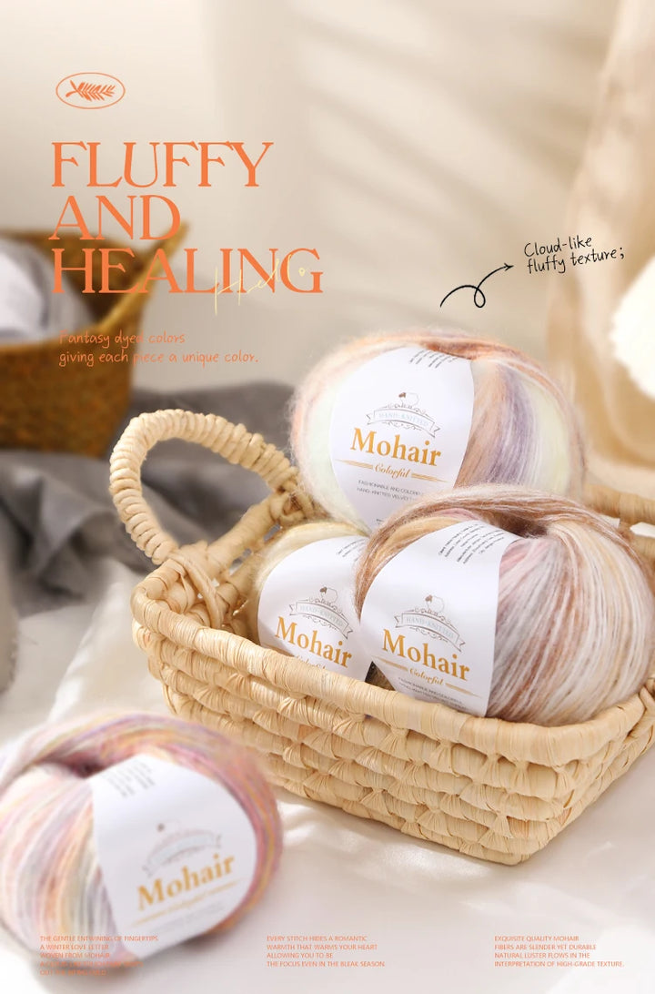 300g Rainbow Gradient Yarn Balls – Colorful Knitting Yarn for Tops, Scarves & DIY Crafts (6 Pieces/Pack)