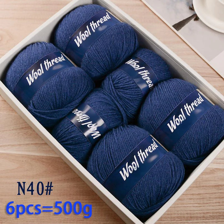 500g Fine Wool & Sheep Cashmere Yarn – Soft Warm Knitting Yarn (6 Pieces/Pack)
