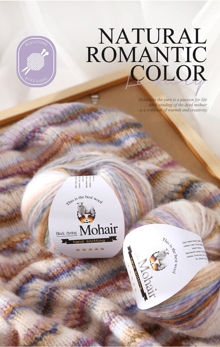 Gradient Zebra Pattern Yarn Balls (6 Pack / 300g) – Colorful Knitting Yarn for Sweaters, Shawls, Scarves & DIY Crafts