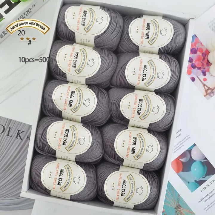 500g 2112 Medium-Fine Wool Yarn – Soft DIY Knitting Yarn for Sweaters, Jackets, Scarves, Hats & Handmade Crafts (10pcs Bag)