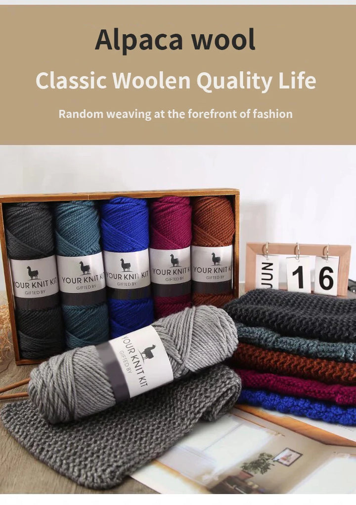 400g Alpaca Wool Yarn – Thick Pure Wool Knitting Yarn for Sweaters, Shawls & Scarves (4 Pieces/Pack)
