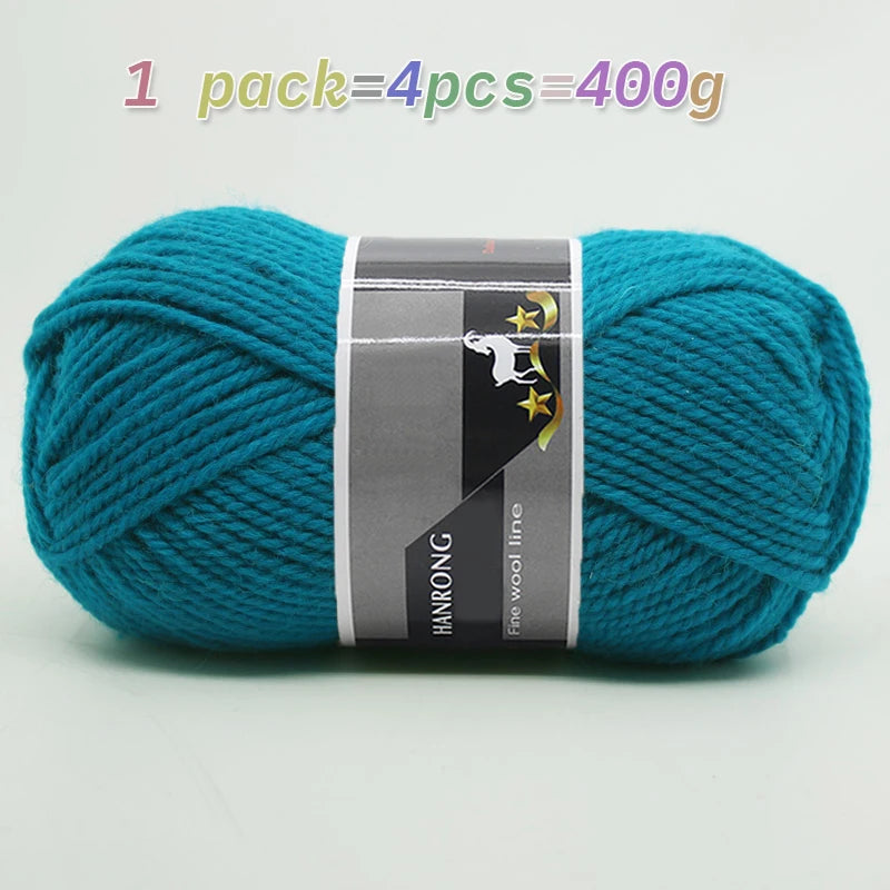 400g Thick Alpaca Wool Yarn – Chunky Knitting Yarn for Sweaters, Scarves, Hats & Coats (4 Skeins Pack)