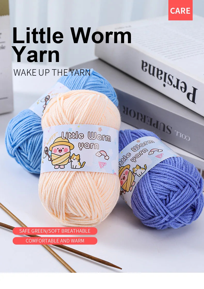 300g Medium-Thick Soft Yarn – DIY Hand-Knitting Yarn Balls for Sweaters, Hats & Crafts (6 Pieces / Pack)
