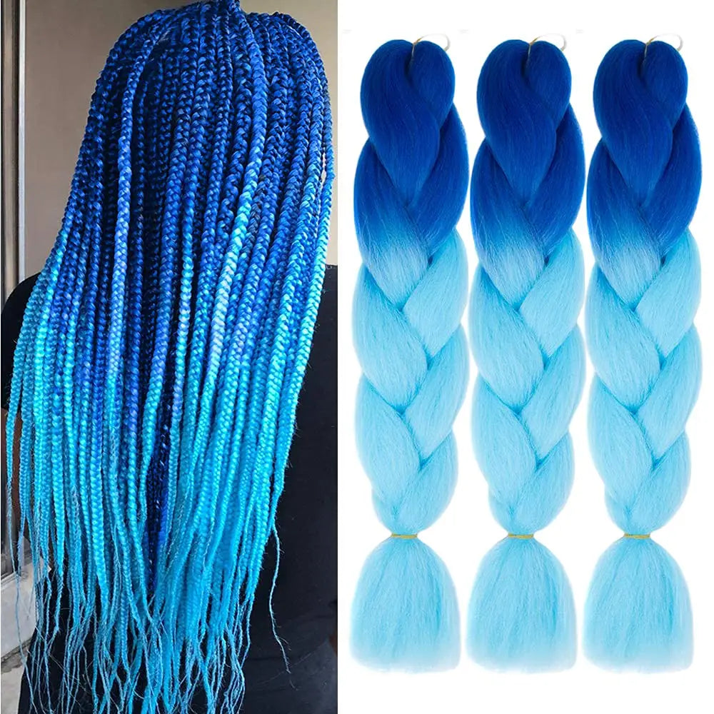 Synthetic African Ombre Braiding Hair – 3PCS Pre-Stretched High Temperature Fiber
