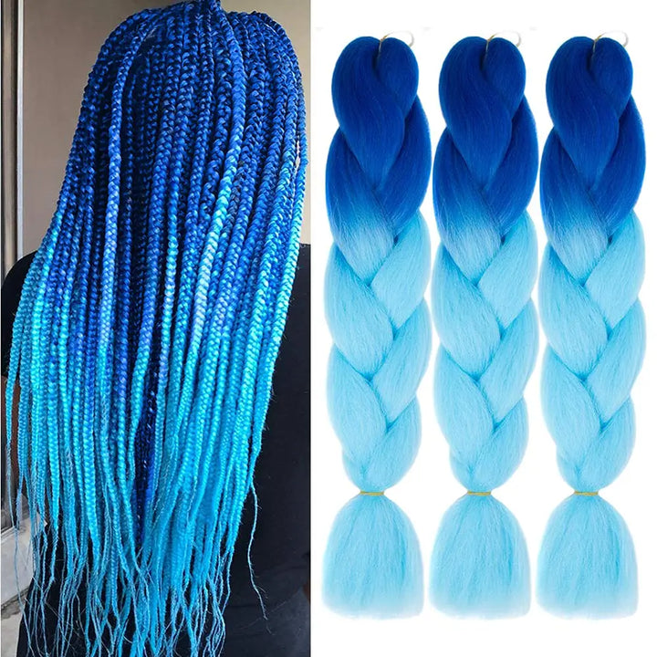 Synthetic African Ombre Braiding Hair – 3PCS Pre-Stretched High Temperature Fiber