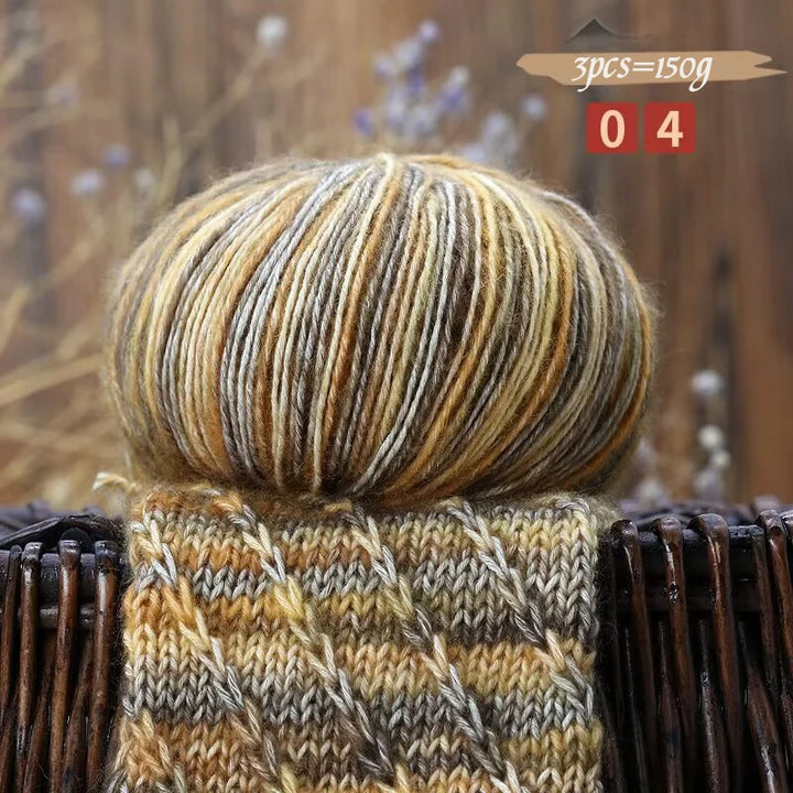 150g Camouflage Cotton Yarn – Medium-Thick Combed Yarn for Knitting & Crochet (3 Pieces/Pack)