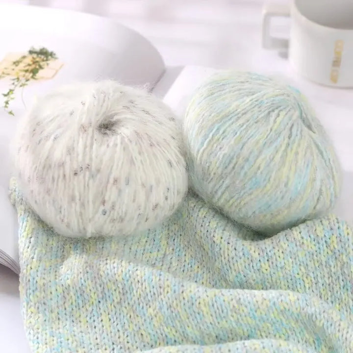 150g Colorful Dot Alpaca Mohair Yarn (3 Pieces) – Gradient Rainbow Knitting Yarn for Sweaters, Shawls, Hats & Scarves